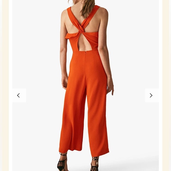 Reiss Amika Bow Back Jumpsuit in Orange - Picture 2 of 10
